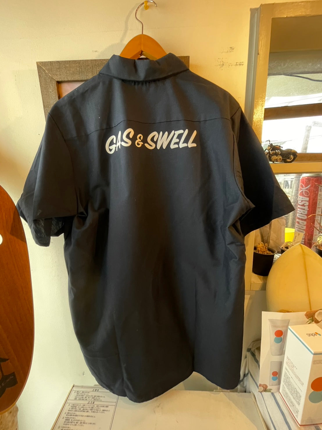 Gasswell workシャツ 半袖 ネイビー