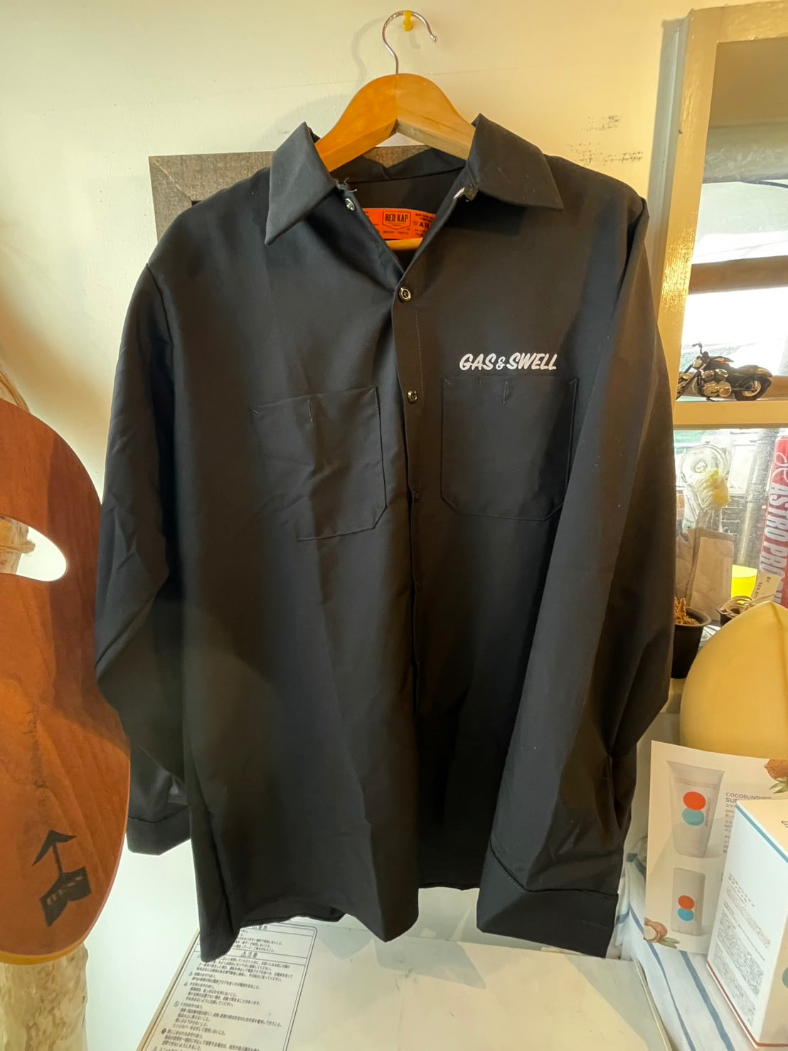 Gasswell workシャツ 長袖 ブラック