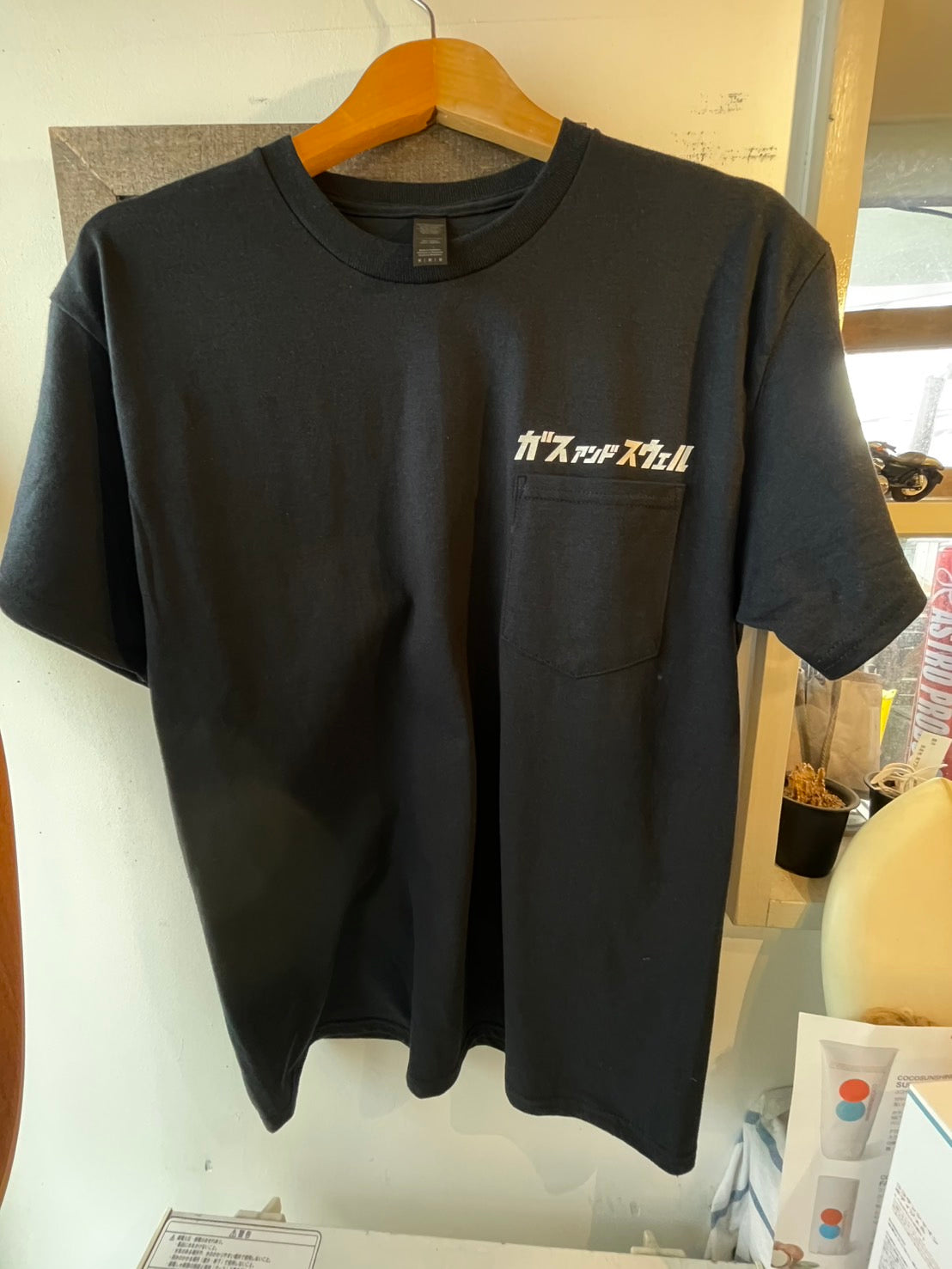 Gasswell ポケットTシャツ （カタカナロゴ） ネイビー